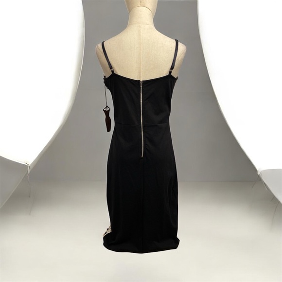 NWT Haute Monde Black Dress with Lace Accents - Picture 2 of 5